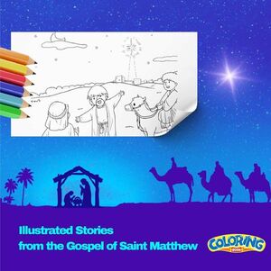 ILLUSTRATED STORIES FROM THE GOSPEL OF SAINT MATTHEW. COLORING BOOK.