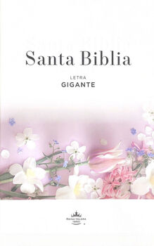 SANTA BIBLIA -FLORES ROSAS- (RUSTICO/LETRA GIGANTE)
