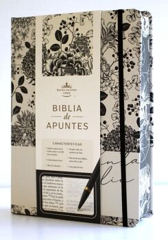 BIBLIA RVR 1960 DE APUNTES TAPA DURA EDICION MUJERES FLORES BLANCO Y NEGRO