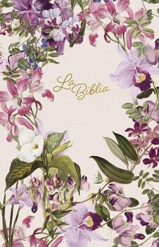BIBLIA CAT�LICA. EDICI�N LETRA GRANDE. TAPA DURA, MORADA CON FLORES